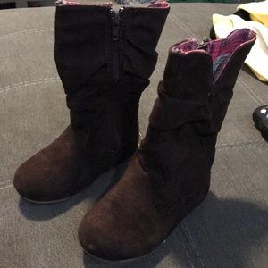 Faded Glory Size 8 Toddler Girls Suede Boots